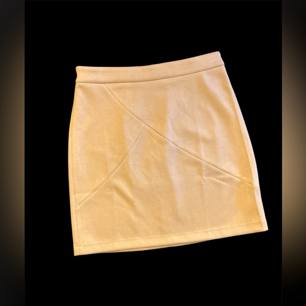 Vintage / Retro Style Faux Suede High Waisted Skirt - Size Large